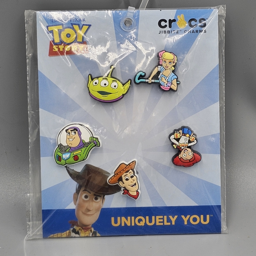 Crocs Jibbitz TOY STORY Charms 5 Pack Set Disney Woody Jessie Buzz Bo Peep Alien